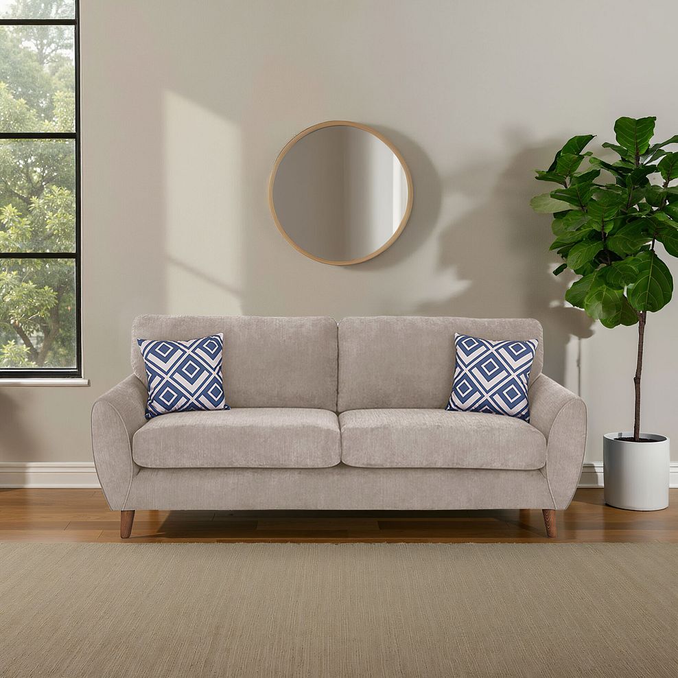 Milner 4 Seater Sofa in Stone Fabric 1
