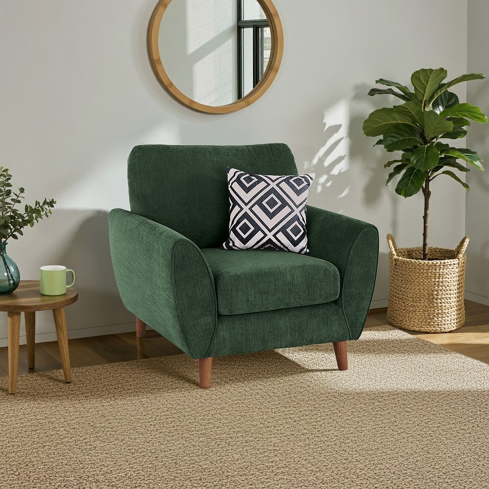 Milner Armchair in Teal Fabric 1