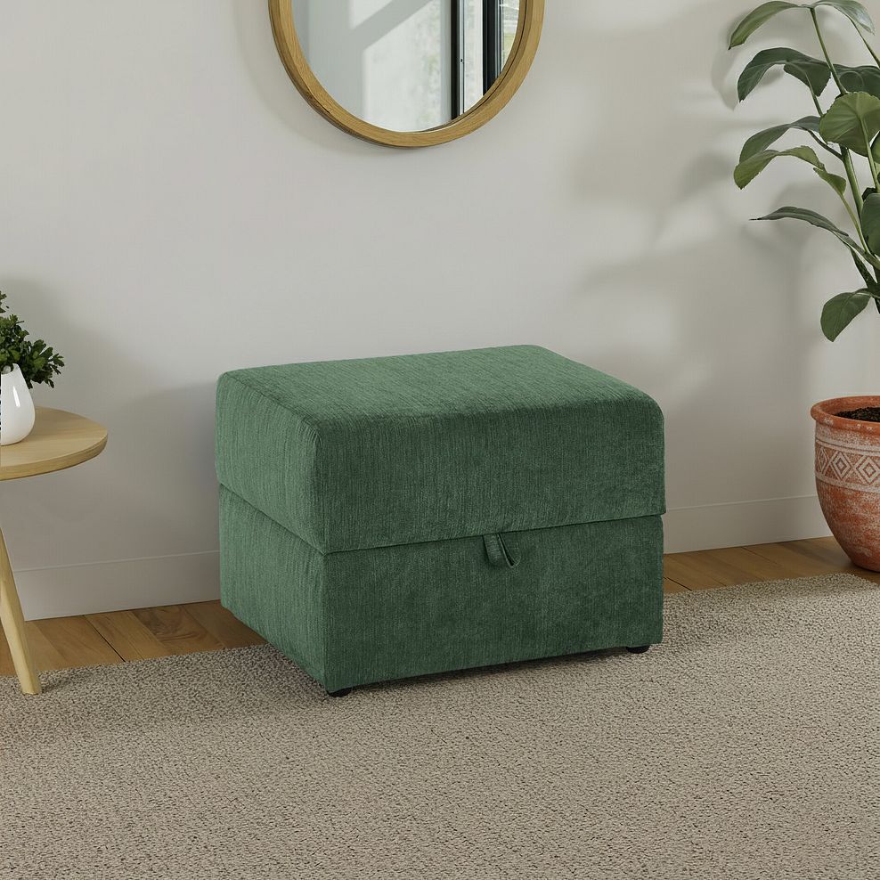 Milner Storage Footstool in Teal Fabric 1