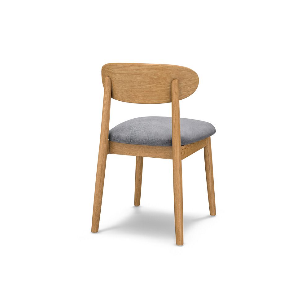 Modern Natural Oak Chair with Dappled Silver Fabric Seat 4