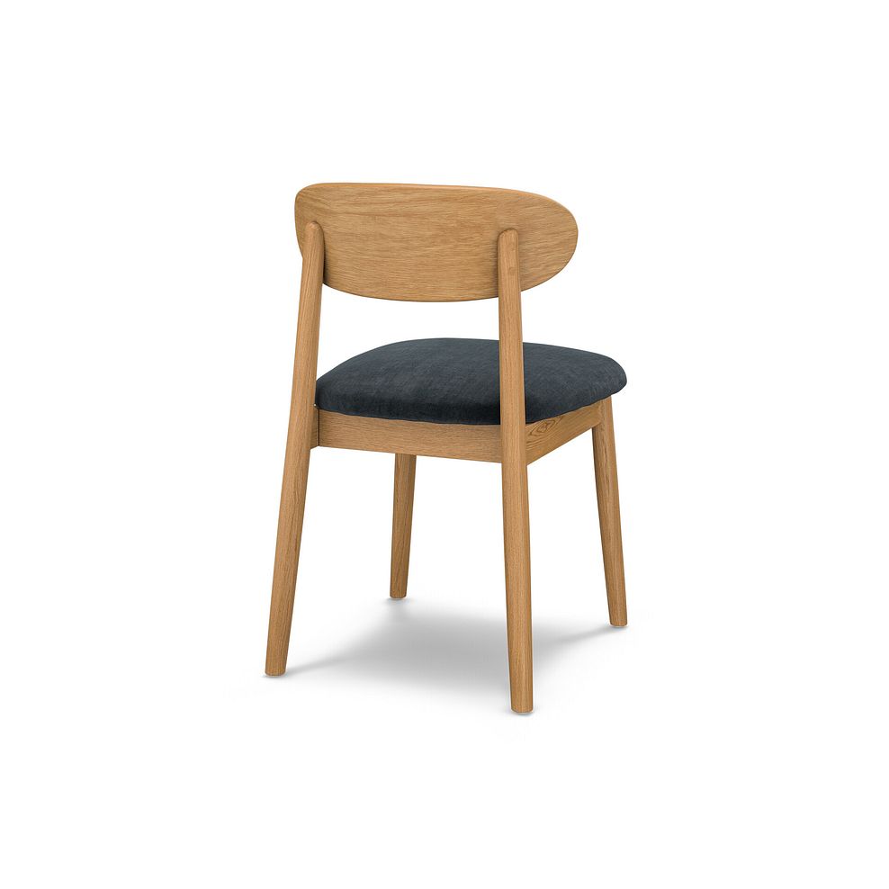 Modern Natural Oak Chair with Verona Charcoal Fabric Seat 4