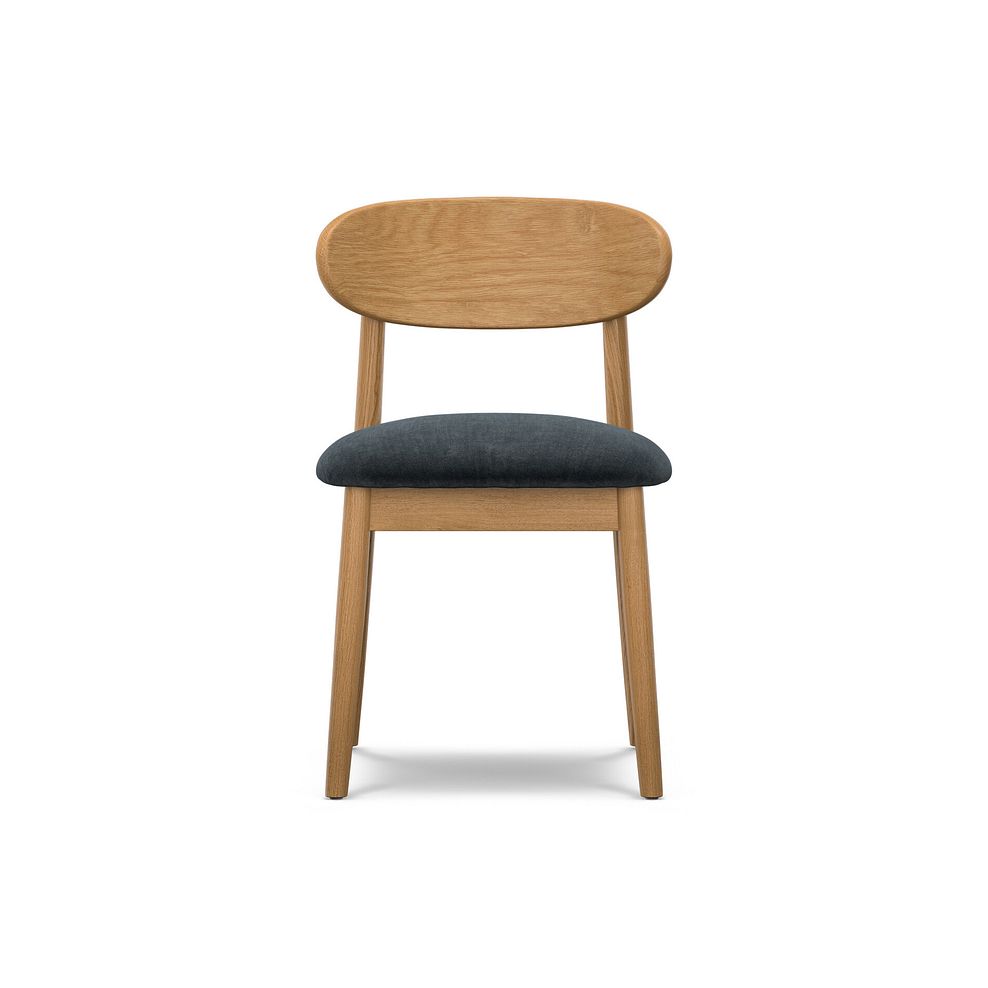 Modern Natural Oak Chair with Verona Charcoal Fabric Seat 2