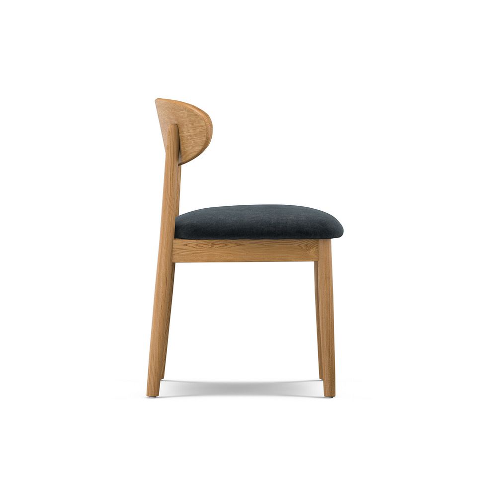 Modern Natural Oak Chair with Verona Charcoal Fabric Seat 3