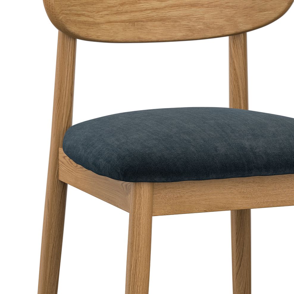 Modern Natural Oak Chair with Verona Charcoal Fabric Seat 5