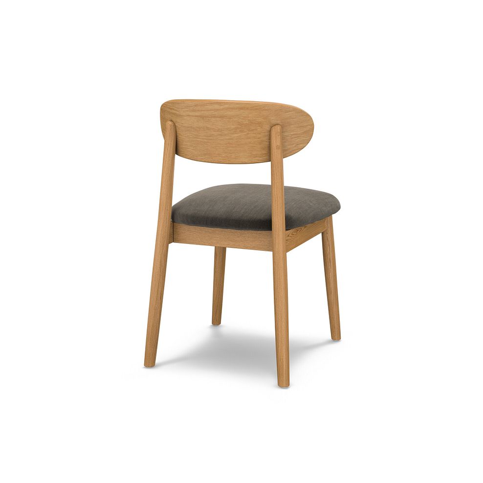 Modern Natural Oak Chair with Verona Chocolate Fabric Seat 4