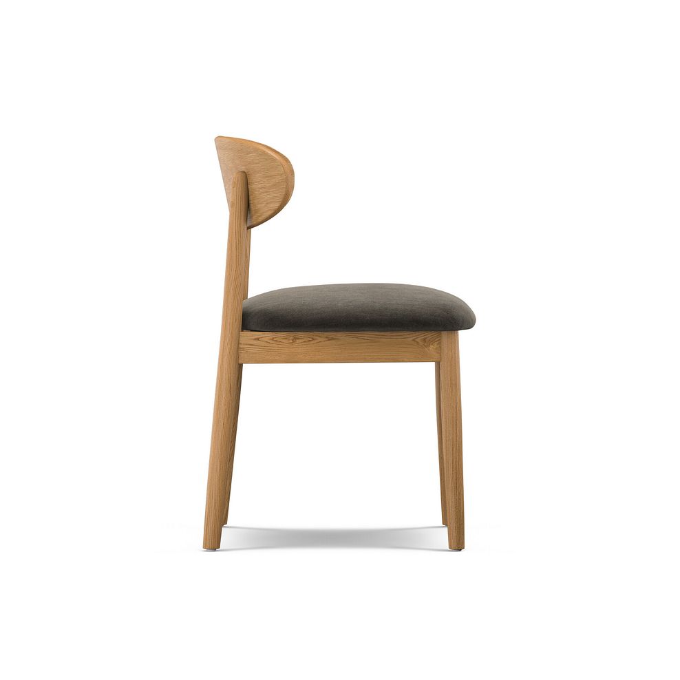 Modern Natural Oak Chair with Verona Chocolate Fabric Seat 3