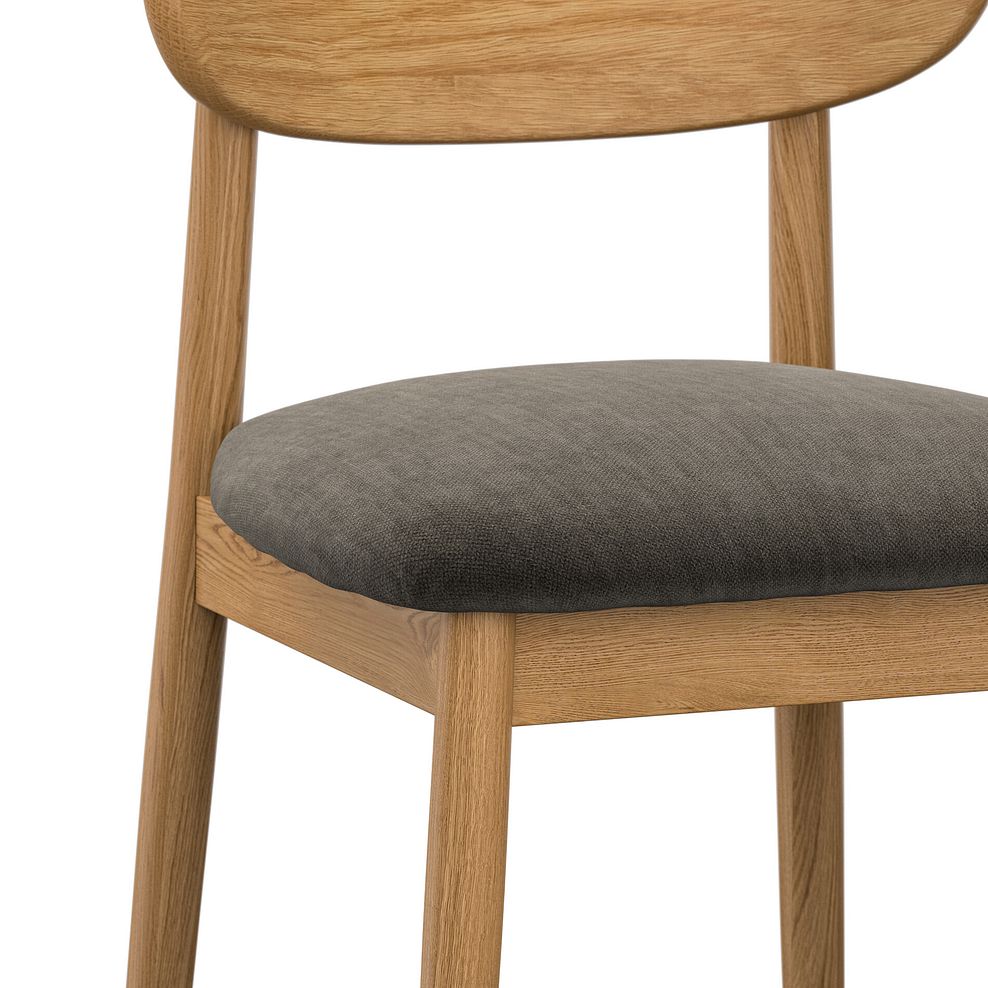 Modern Natural Oak Chair with Verona Chocolate Fabric Seat 5