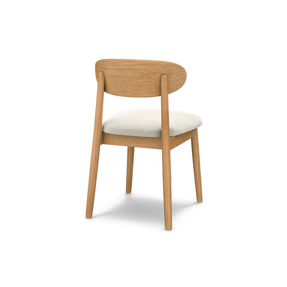 Modern Natural Oak Chair with Verona Cream Fabric Seat 4