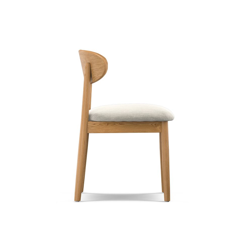 Modern Natural Oak Chair with Verona Cream Fabric Seat 3