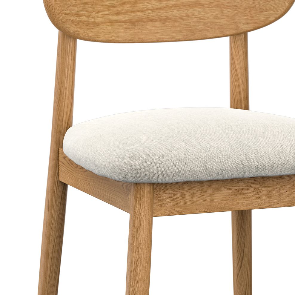Modern Natural Oak Chair with Verona Cream Fabric Seat 5
