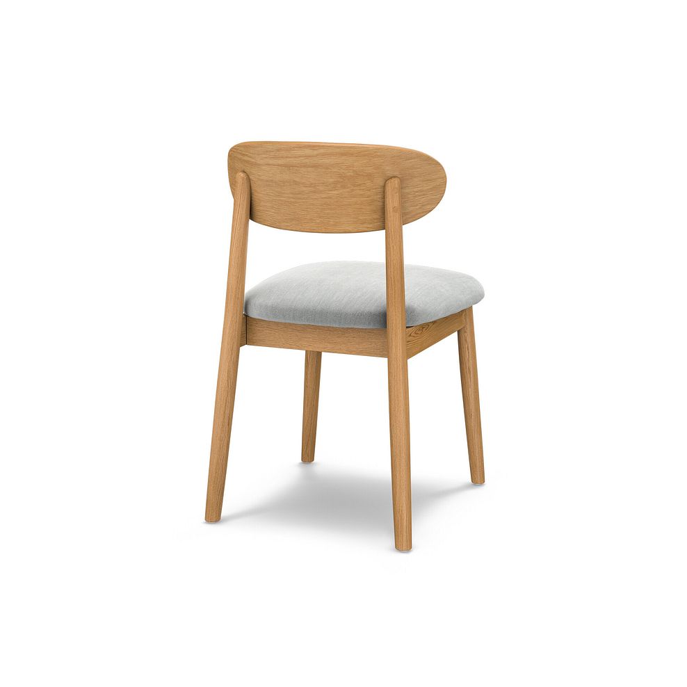 Modern Natural Oak Chair with Verona Grey Fabric Seat 4