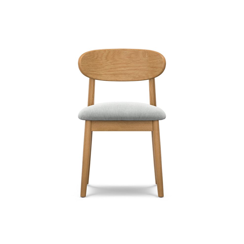 Modern Natural Oak Chair with Verona Grey Fabric Seat 2