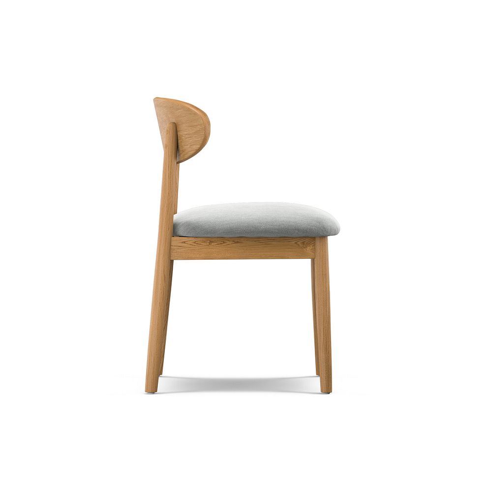 Modern Natural Oak Chair with Verona Grey Fabric Seat 3