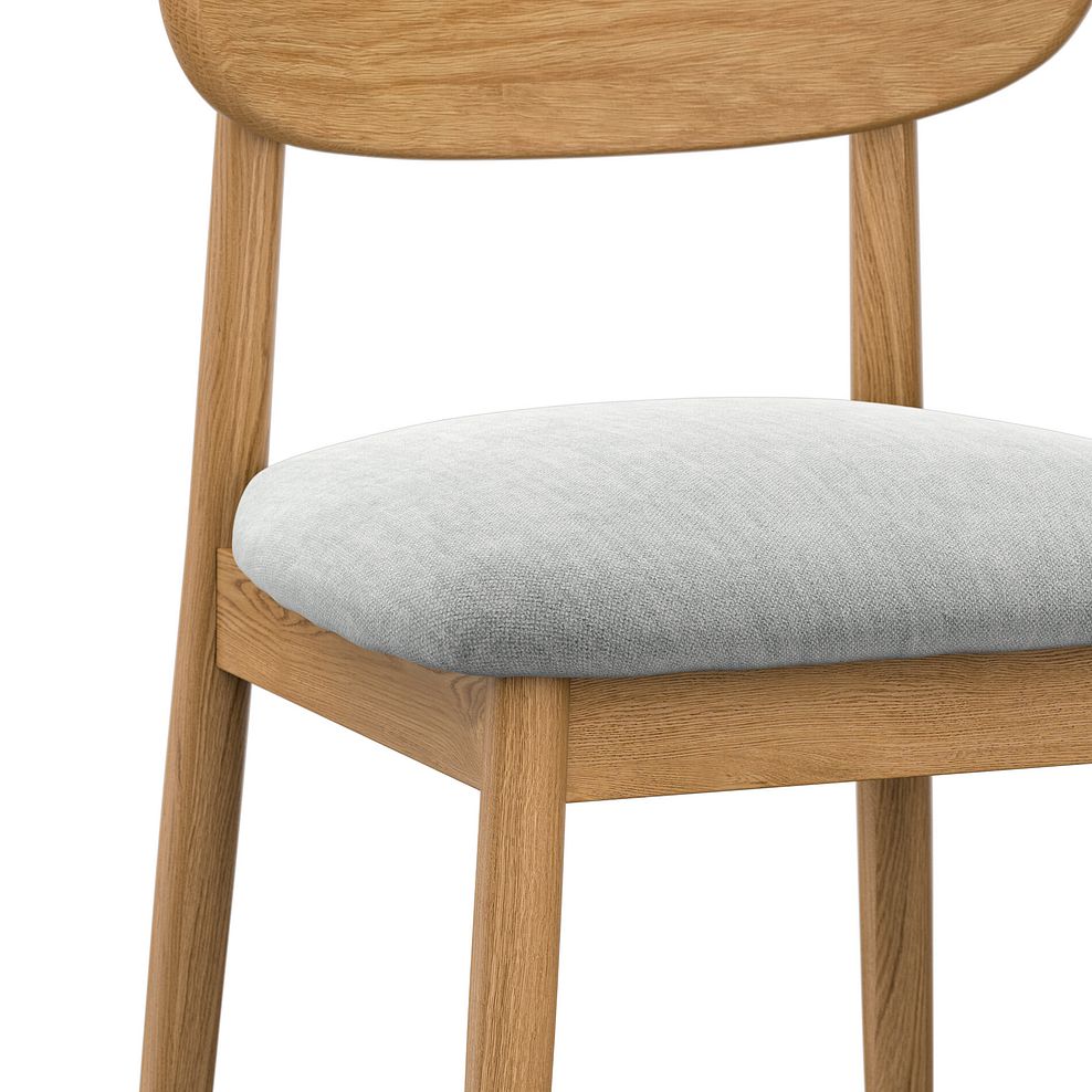 Modern Natural Oak Chair with Verona Grey Fabric Seat 5