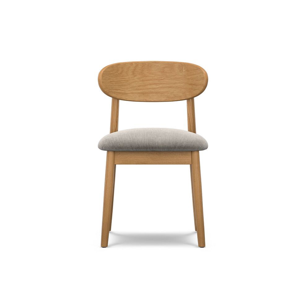Modern Natural Oak Chair with Verona Mocha Fabric Seat 2