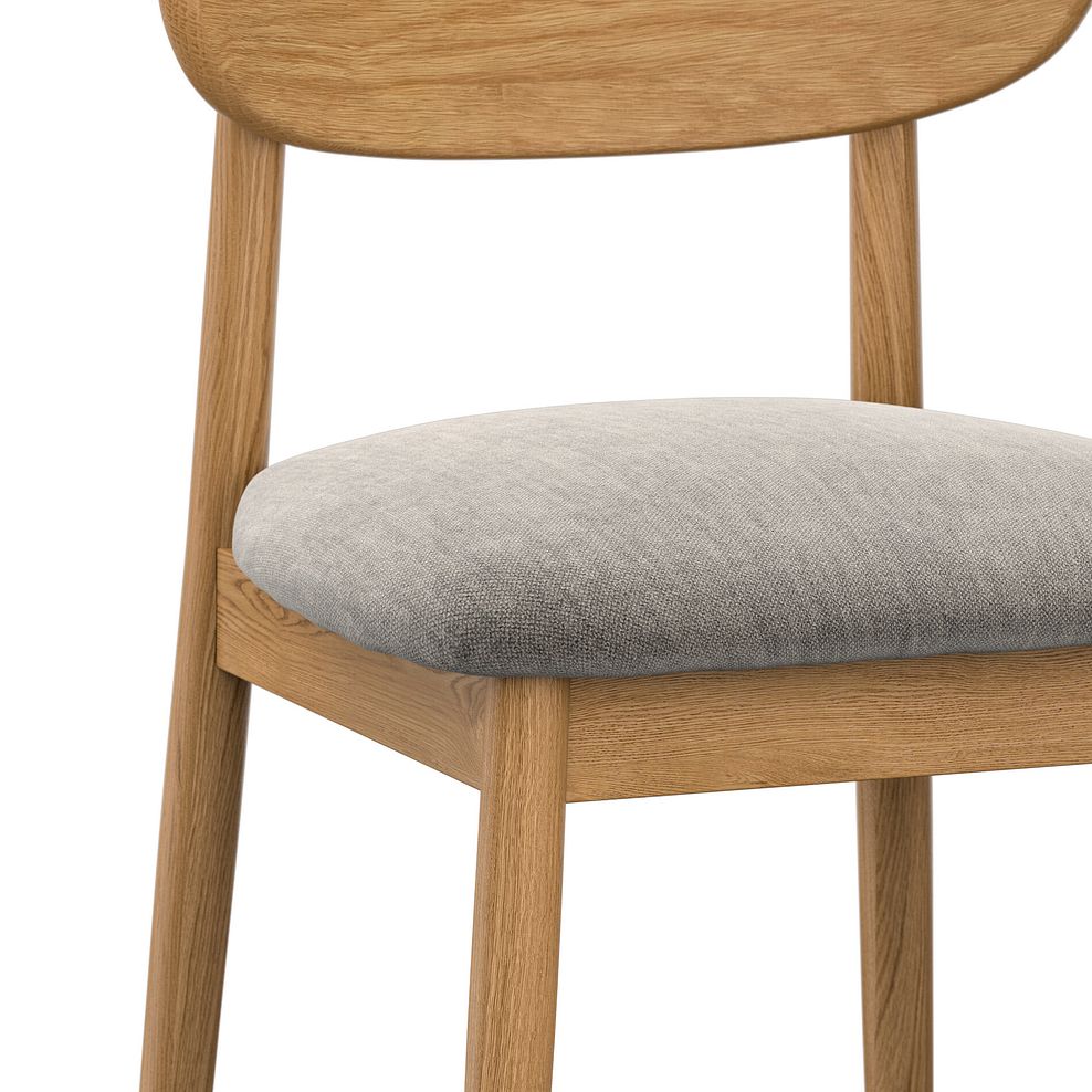 Modern Natural Oak Chair with Verona Mocha Fabric Seat 5