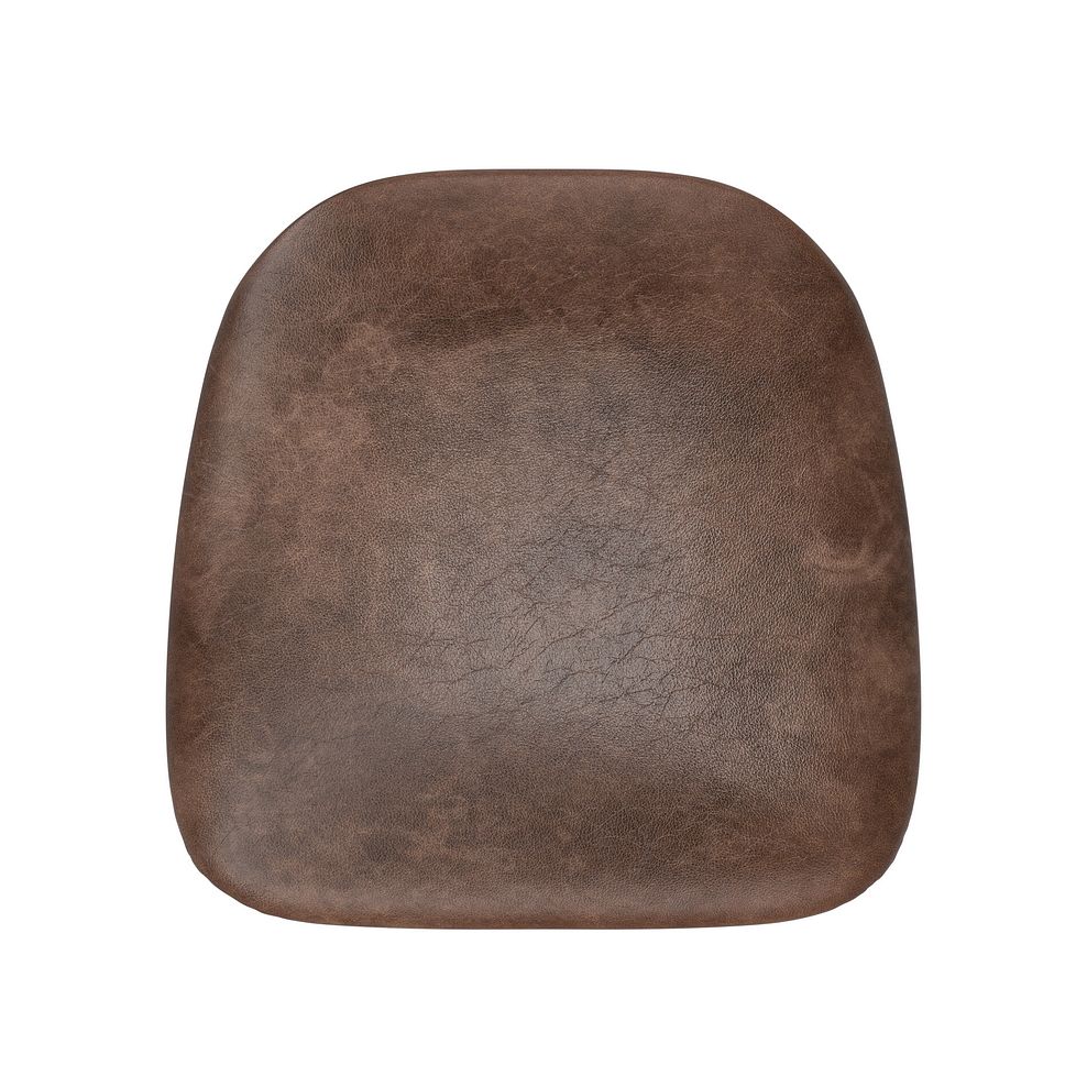 Modern Natural Oak Chair with Vintage Brown Leather Look Seat 6