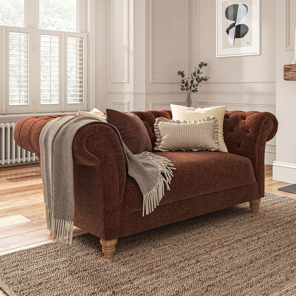 Montgomery 2 Seater Sofa in Arlan Copperwood Fabric 1