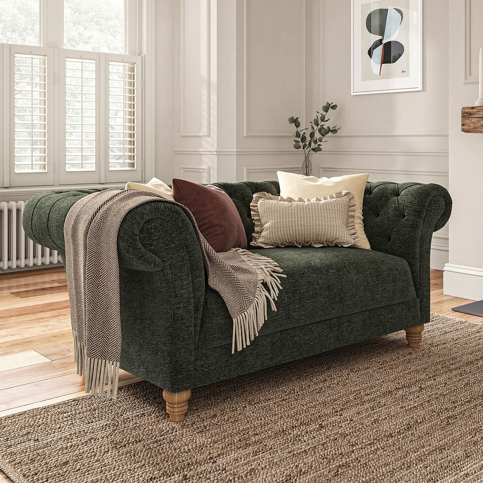 Montgomery 2 Seater Sofa in Arlan Mossy Fabric 1