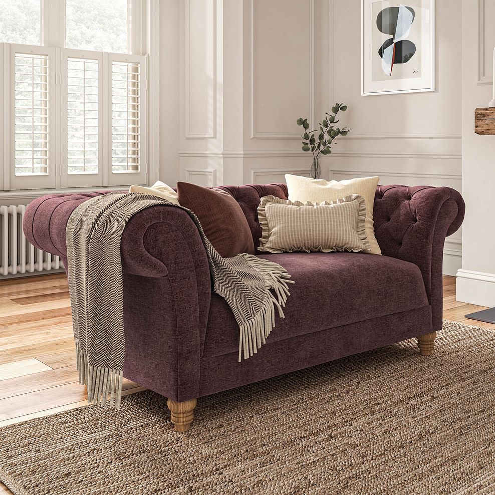 Montgomery 2 Seater Sofa in Arlan Rosewood Fabric 1