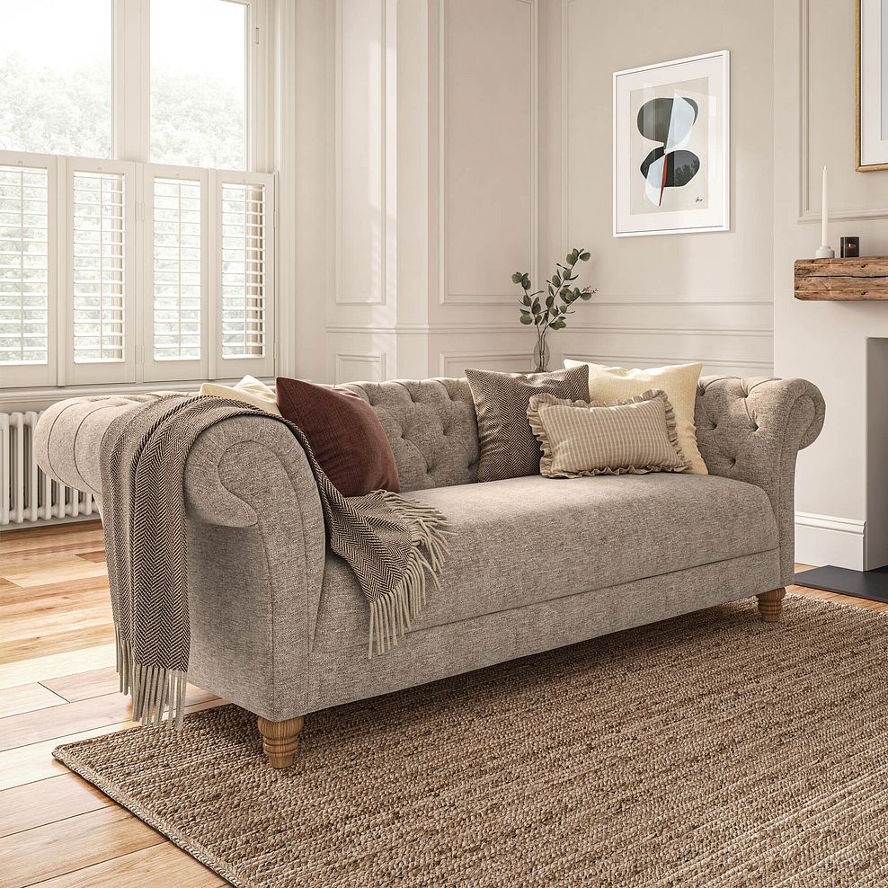 Montgomery 3 Seater Sofa in Arlan Abalone Fabric 1