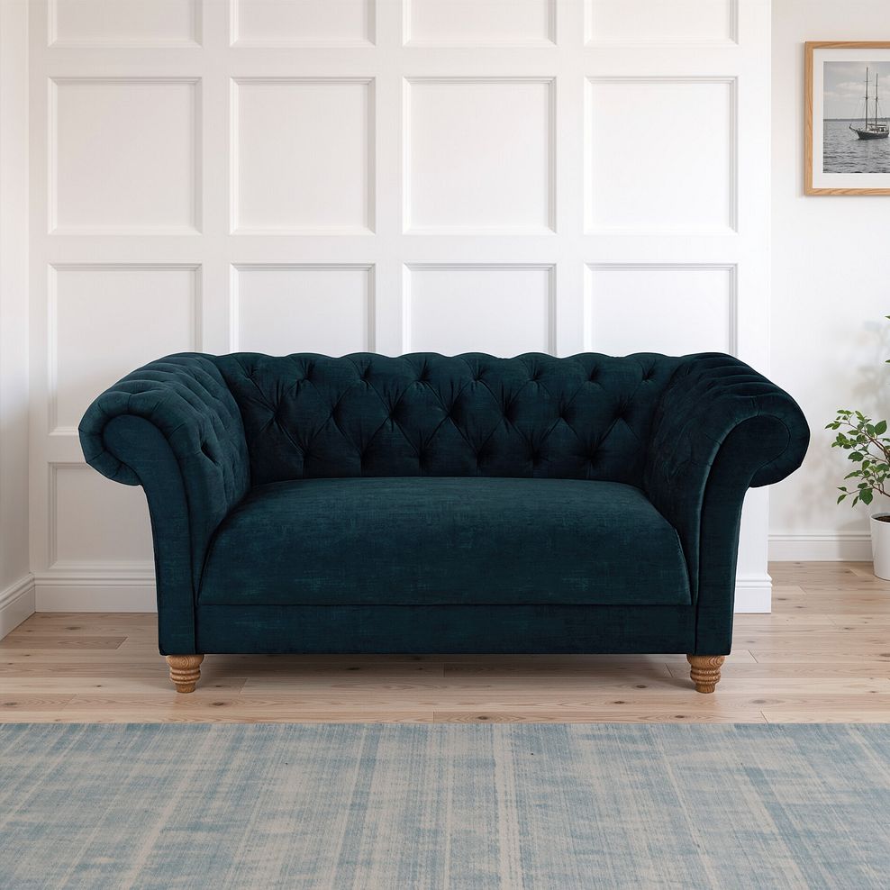 Montgomery 2 Seater Sofa in Airforce Velvet 1