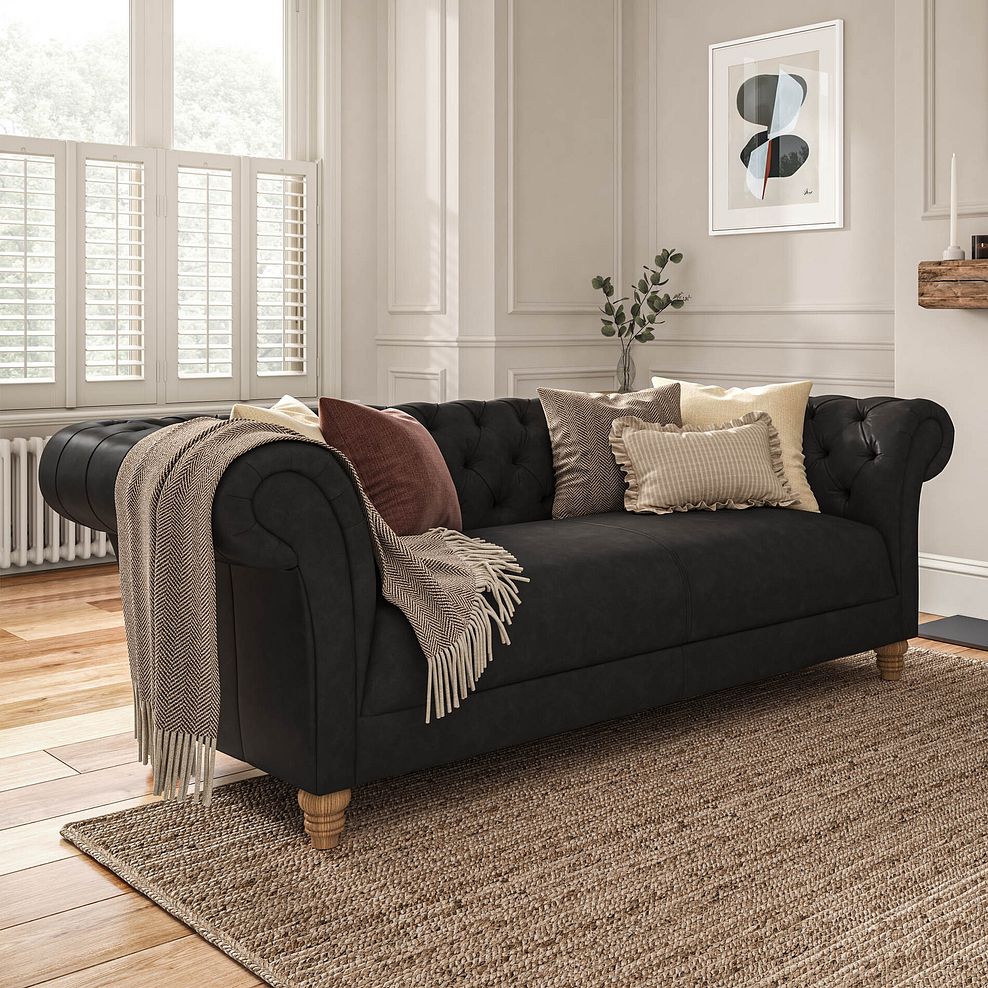 Montgomery 3 Seater Sofa in Ash Leather 1