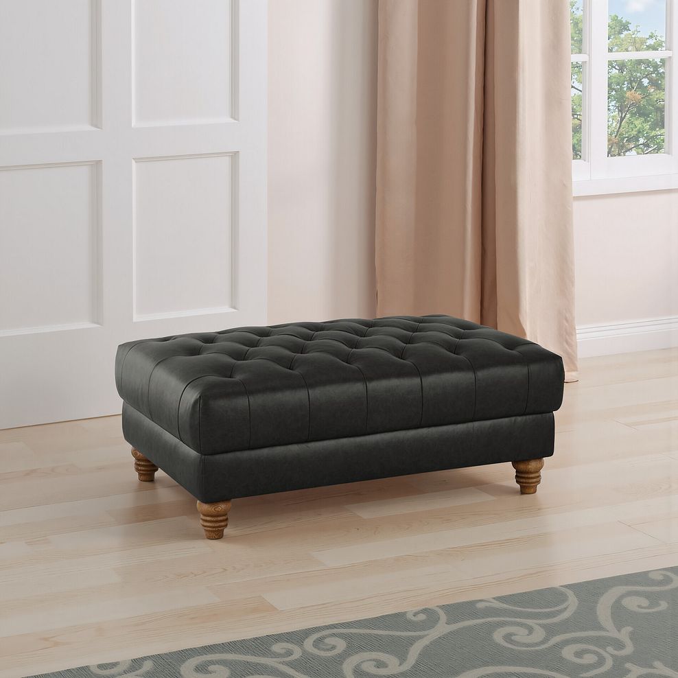 Montgomery Footstool in Ash Leather 1