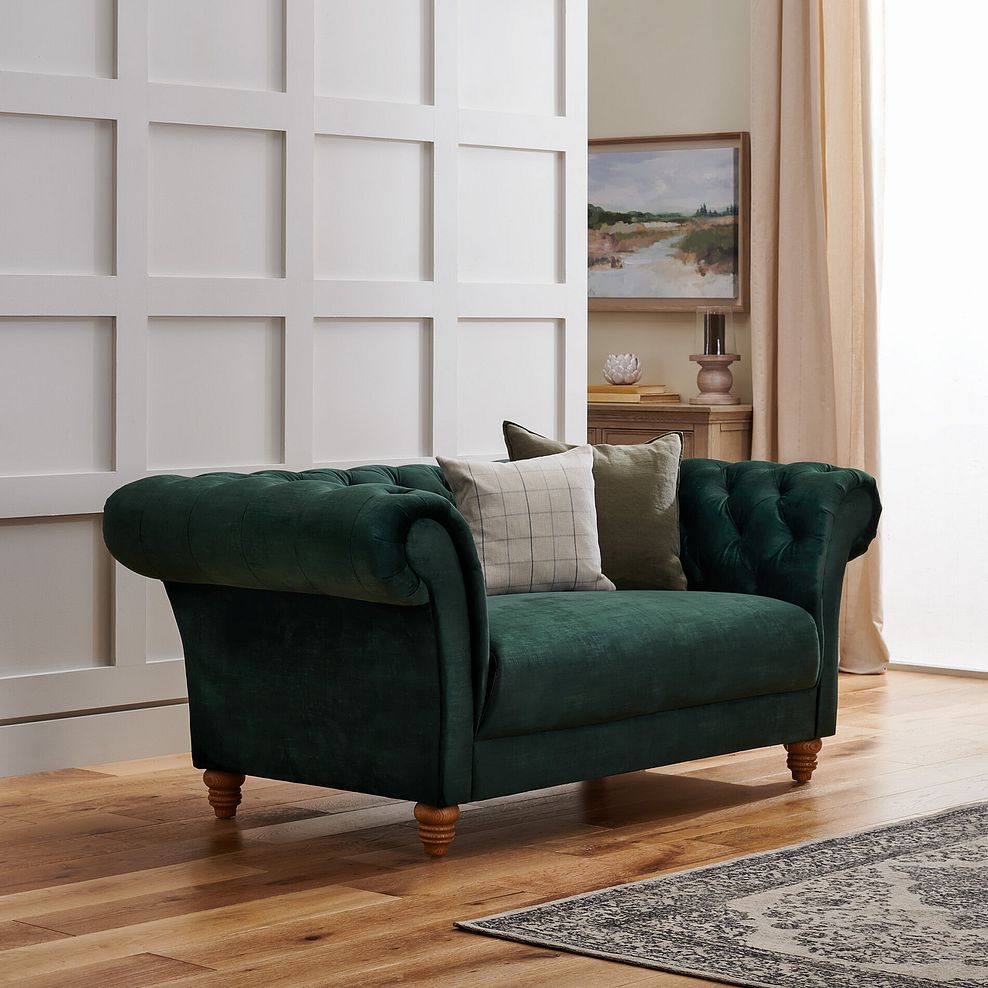 Montgomery 2 Seater Sofa in Bottle Green Velvet 2
