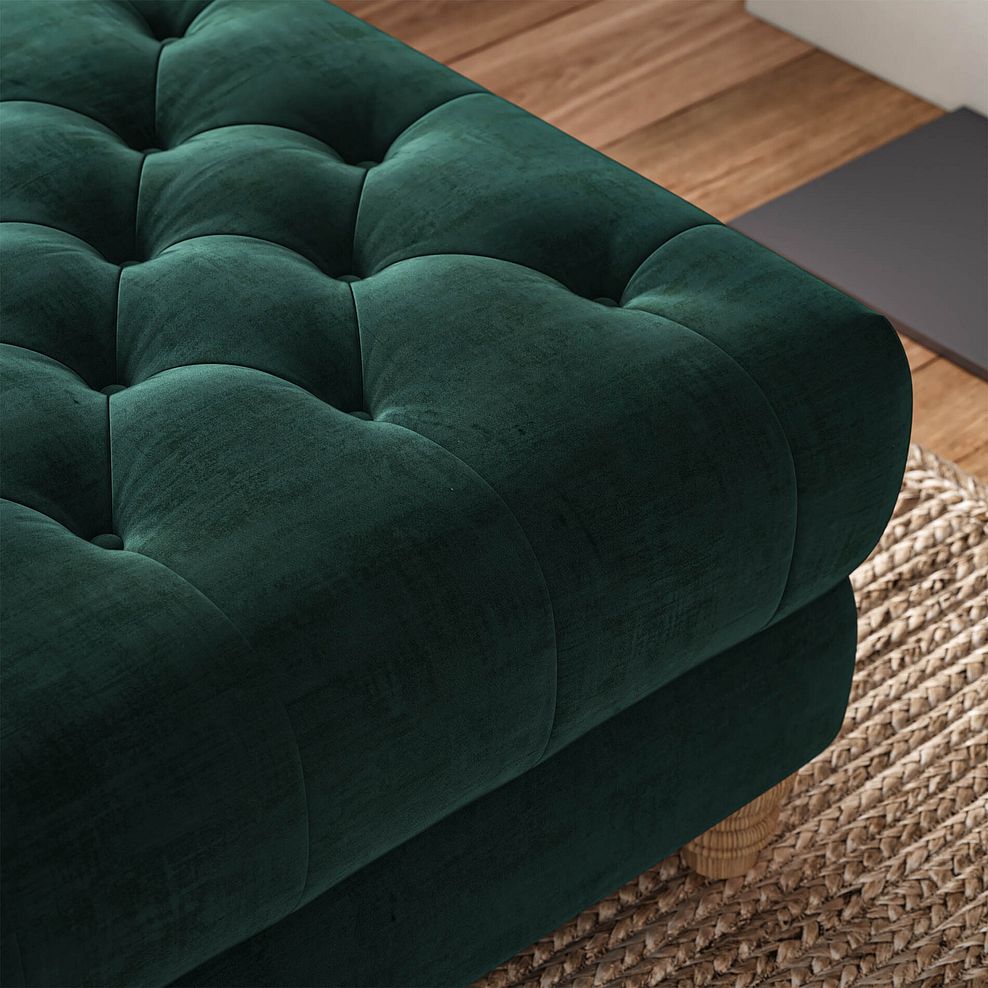Montgomery Footstool in Bottle Green Velvet 3