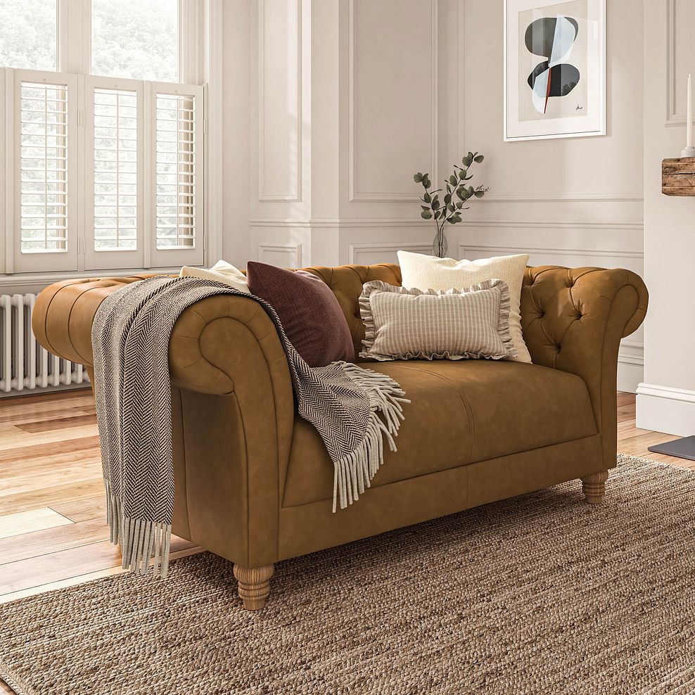 Montgomery 2 Seater Sofa in Brown Leather 1