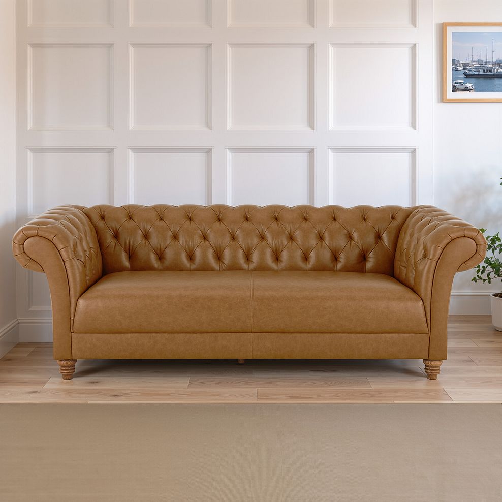 Montgomery 3 Seater Sofa in Brown Leather 1