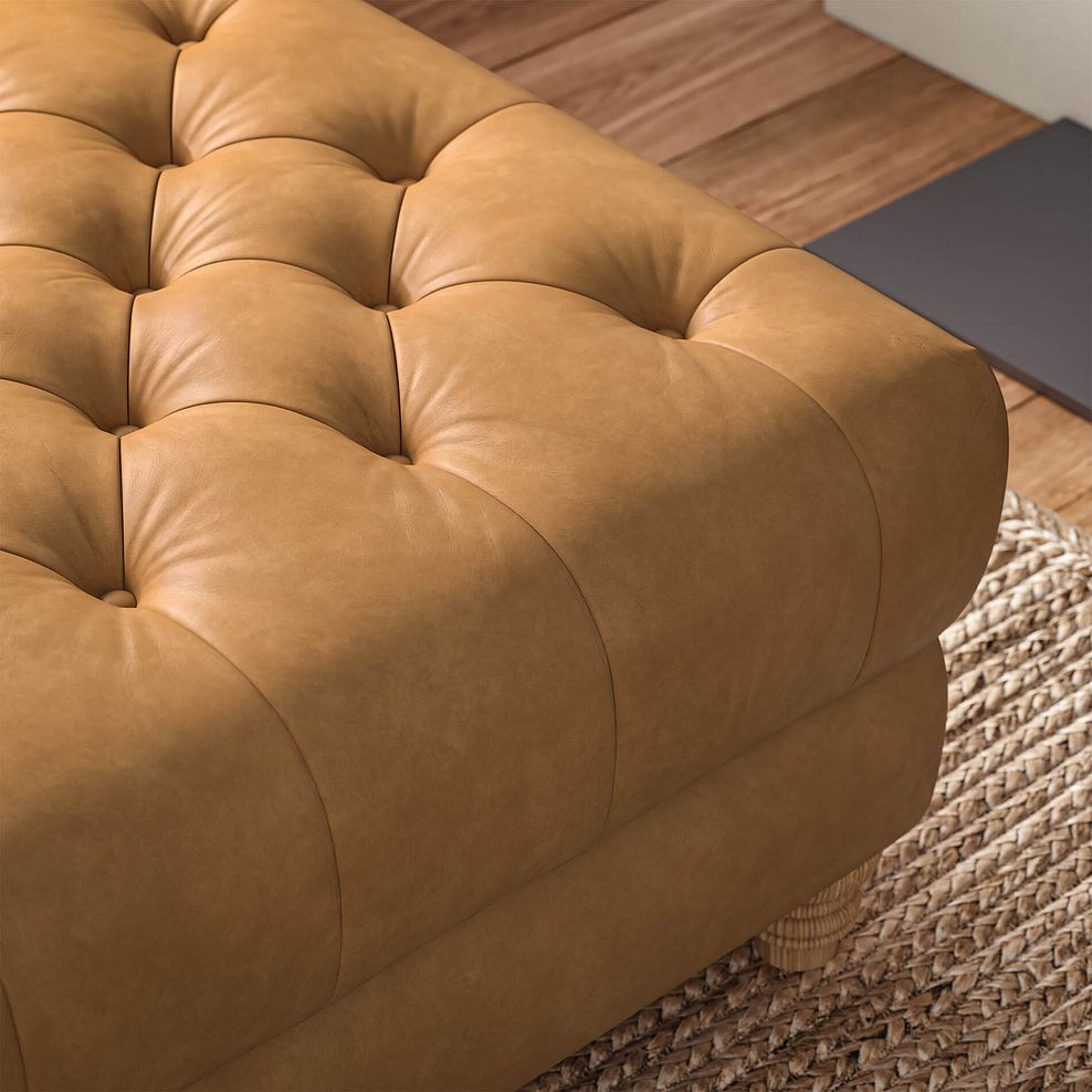 Montgomery Footstool in Brown Leather 2