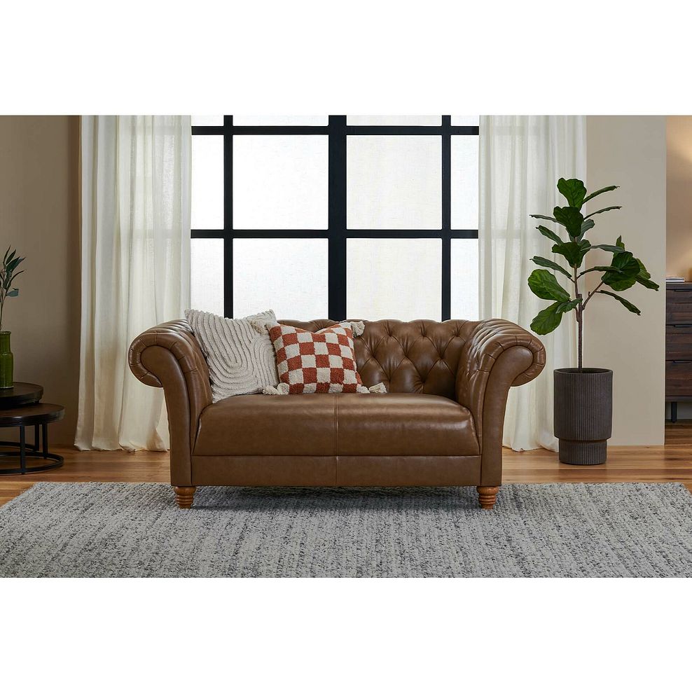 Montgomery 2 Seater Sofa in Camel Leather 1