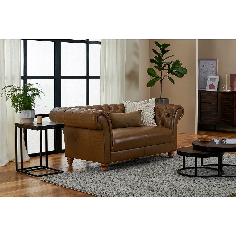 Montgomery 2 Seater Sofa in Camel Leather 2