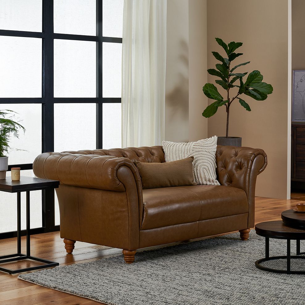 Montgomery 2 Seater Sofa in Camel Leather 2