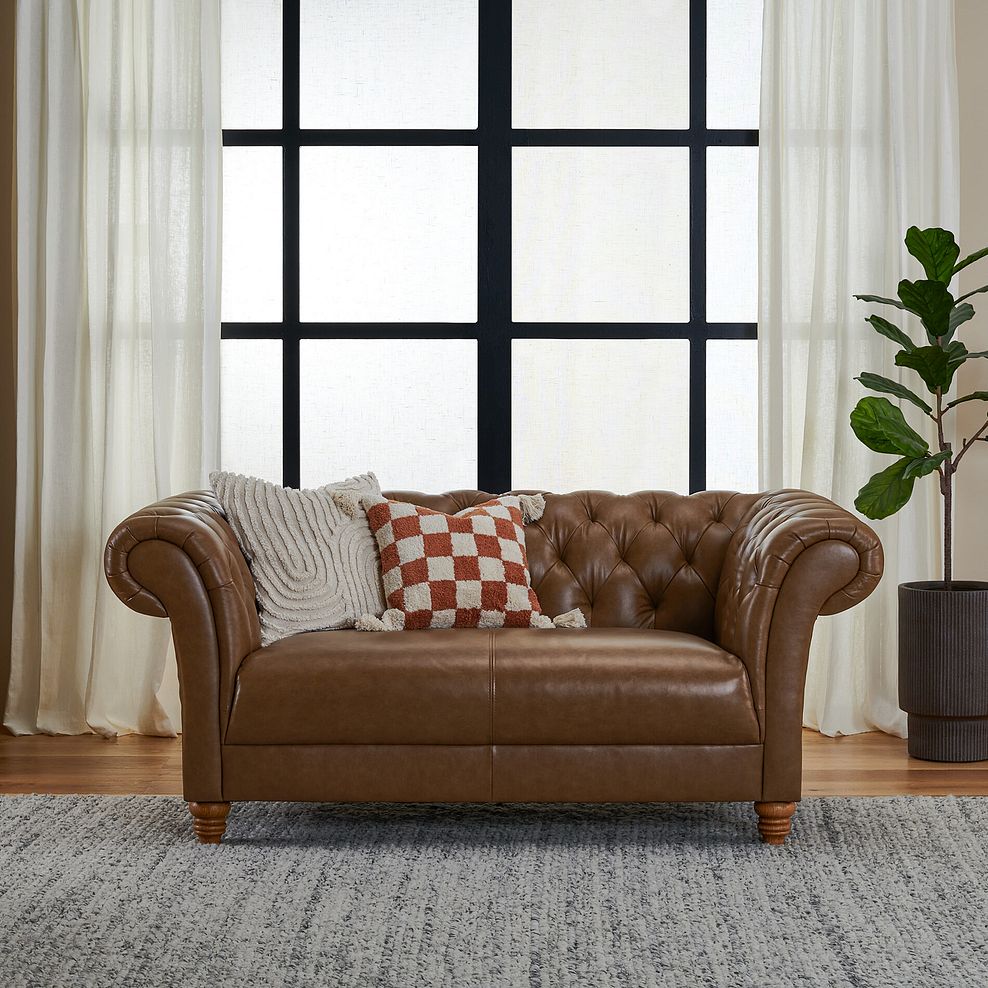 Montgomery 2 Seater Sofa in Camel Leather 1