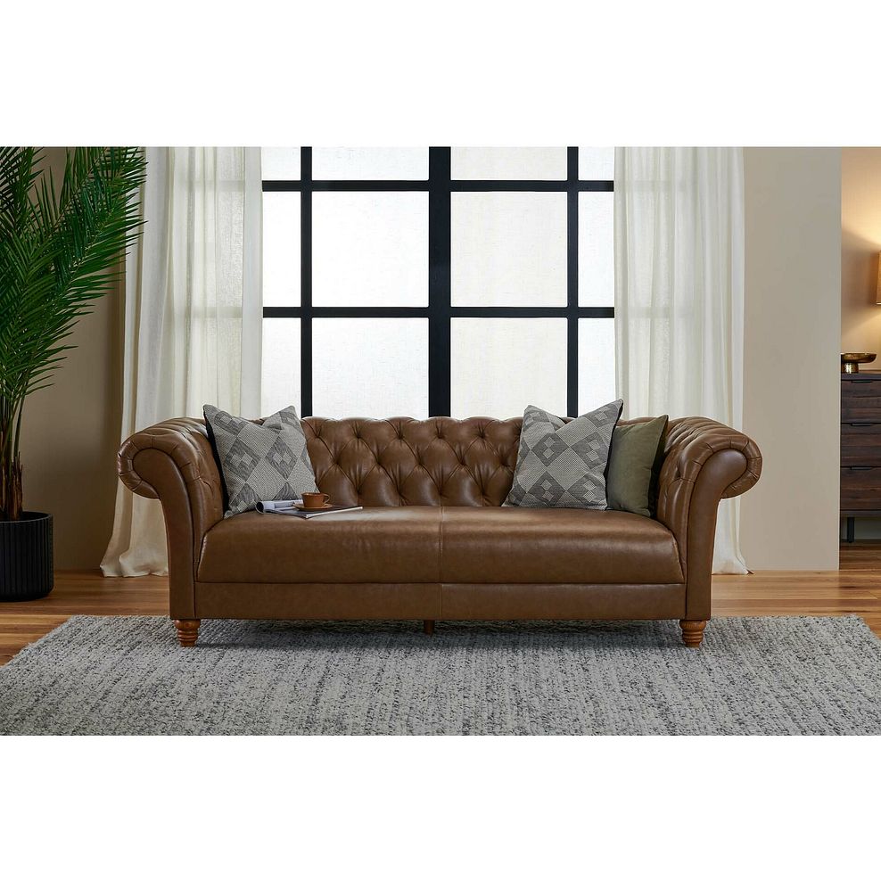 Montgomery 3 Seater Sofa in Camel Leather 1
