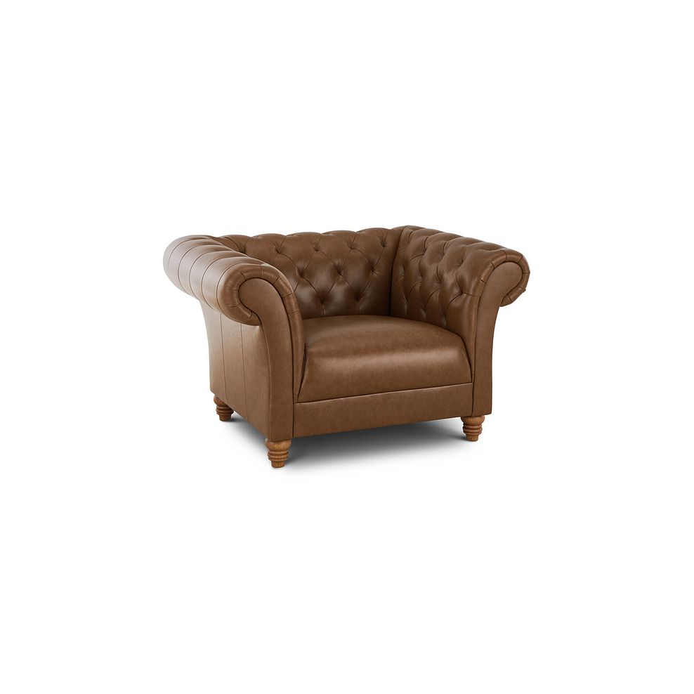 Montgomery Armchair in Camel Leather 2