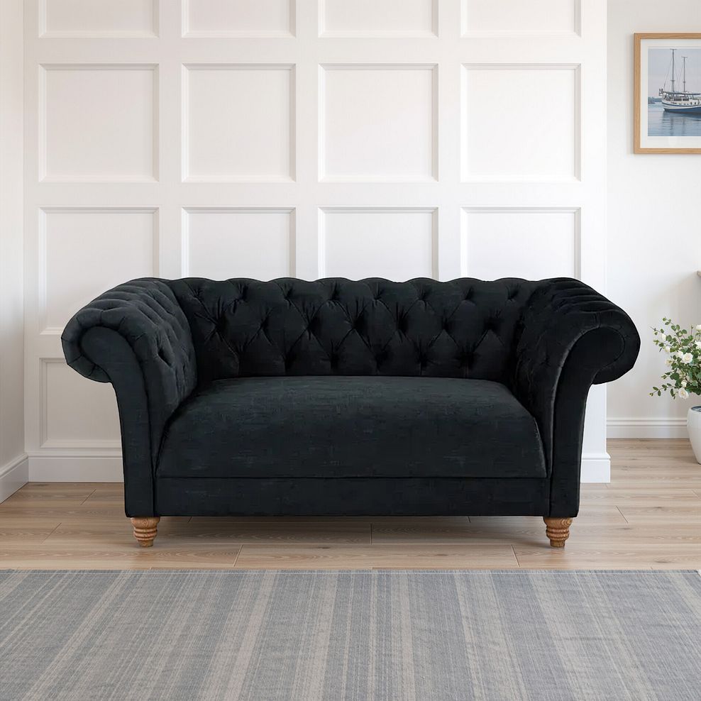 Montgomery 2 Seater Sofa in Charcoal Velvet 1