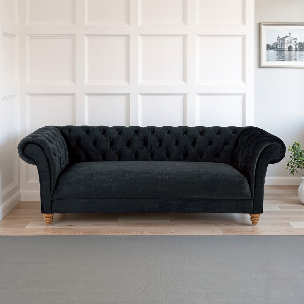 Montgomery 3 Seater Sofa in Charcoal Velvet 1