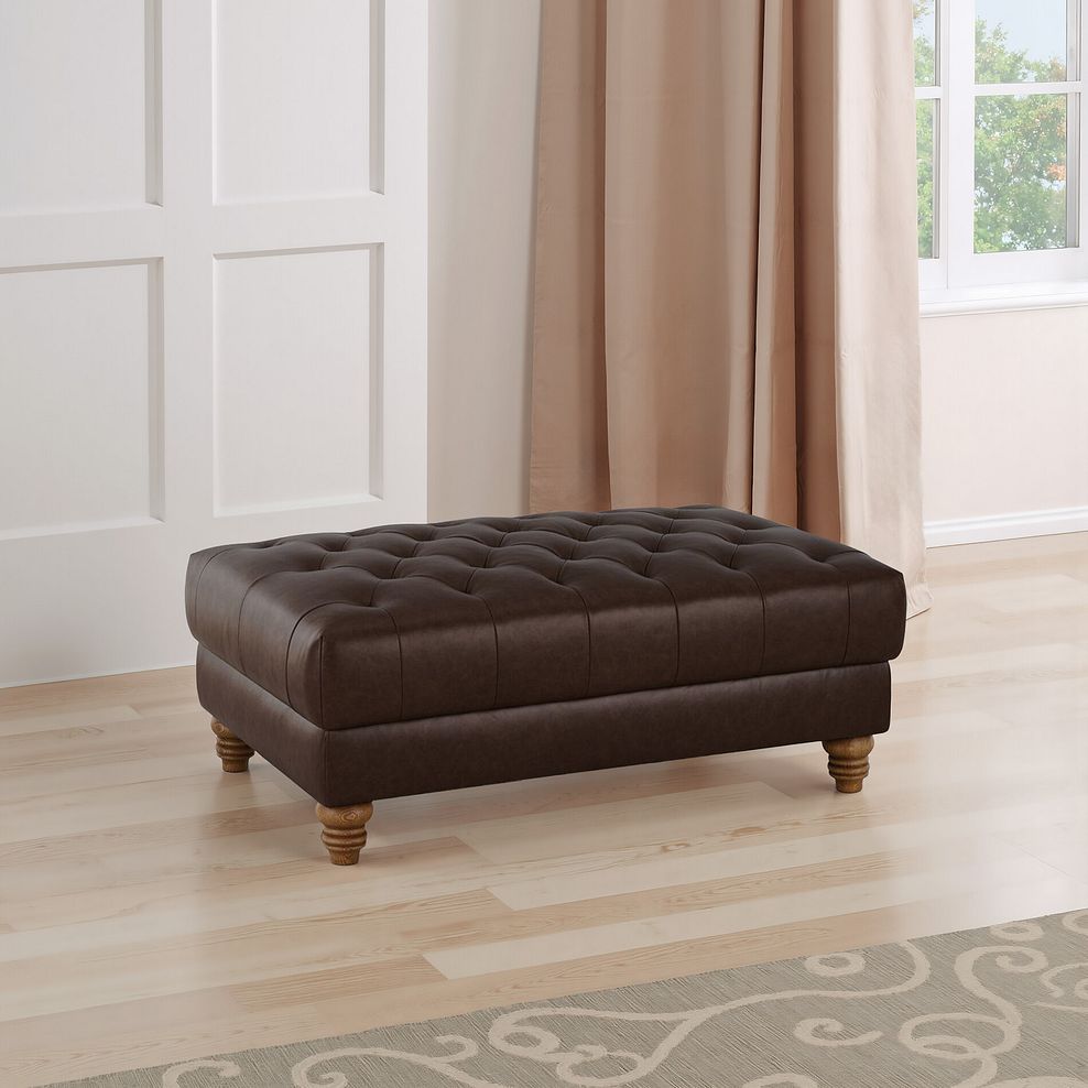Montgomery Footstool in Cigar Leather 1