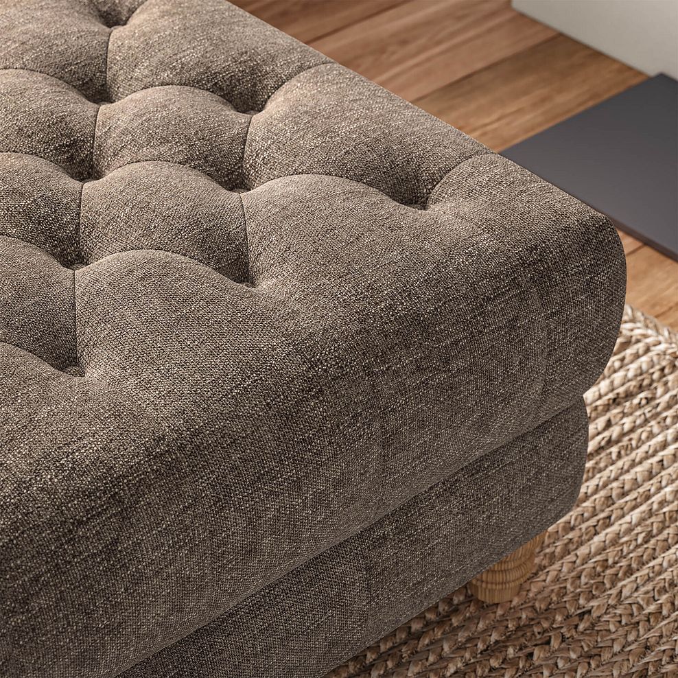 Montgomery Footstool in Arlan Smokestone Fabric 2