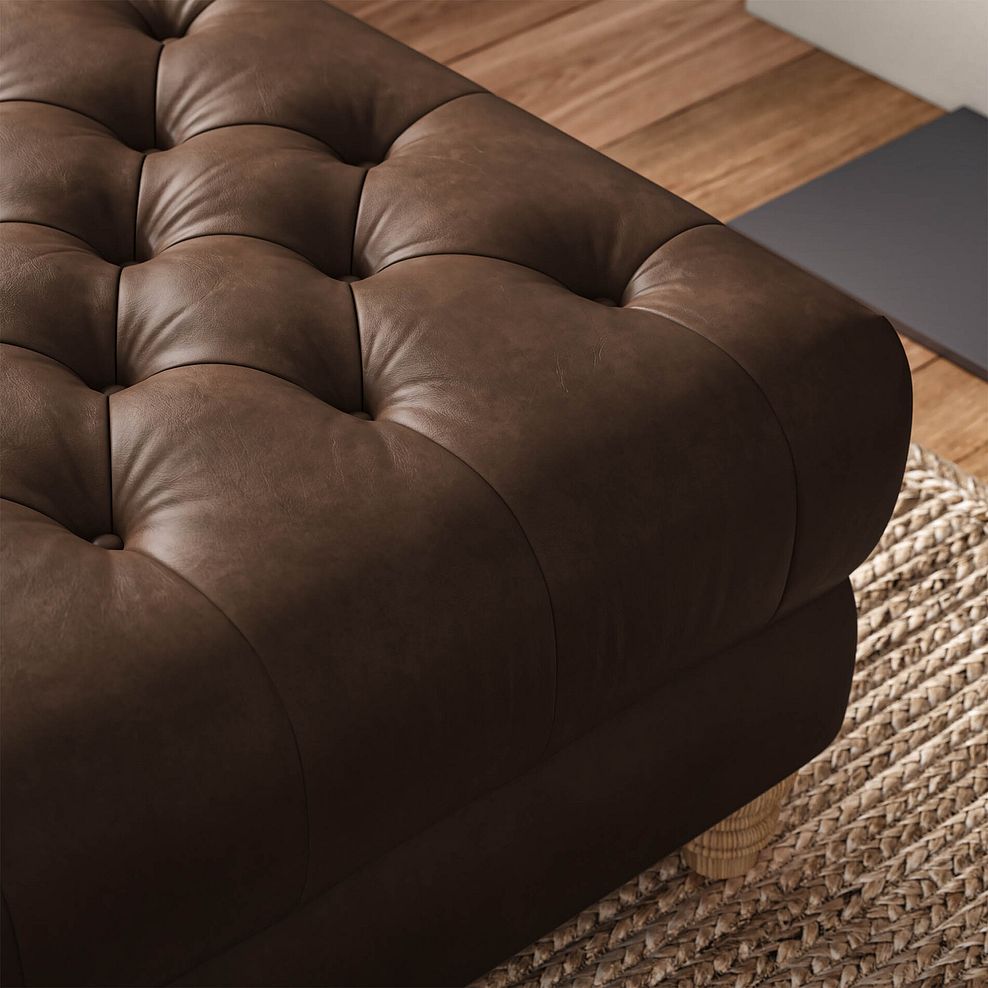 Montgomery Footstool in Dark Brown Leather 2