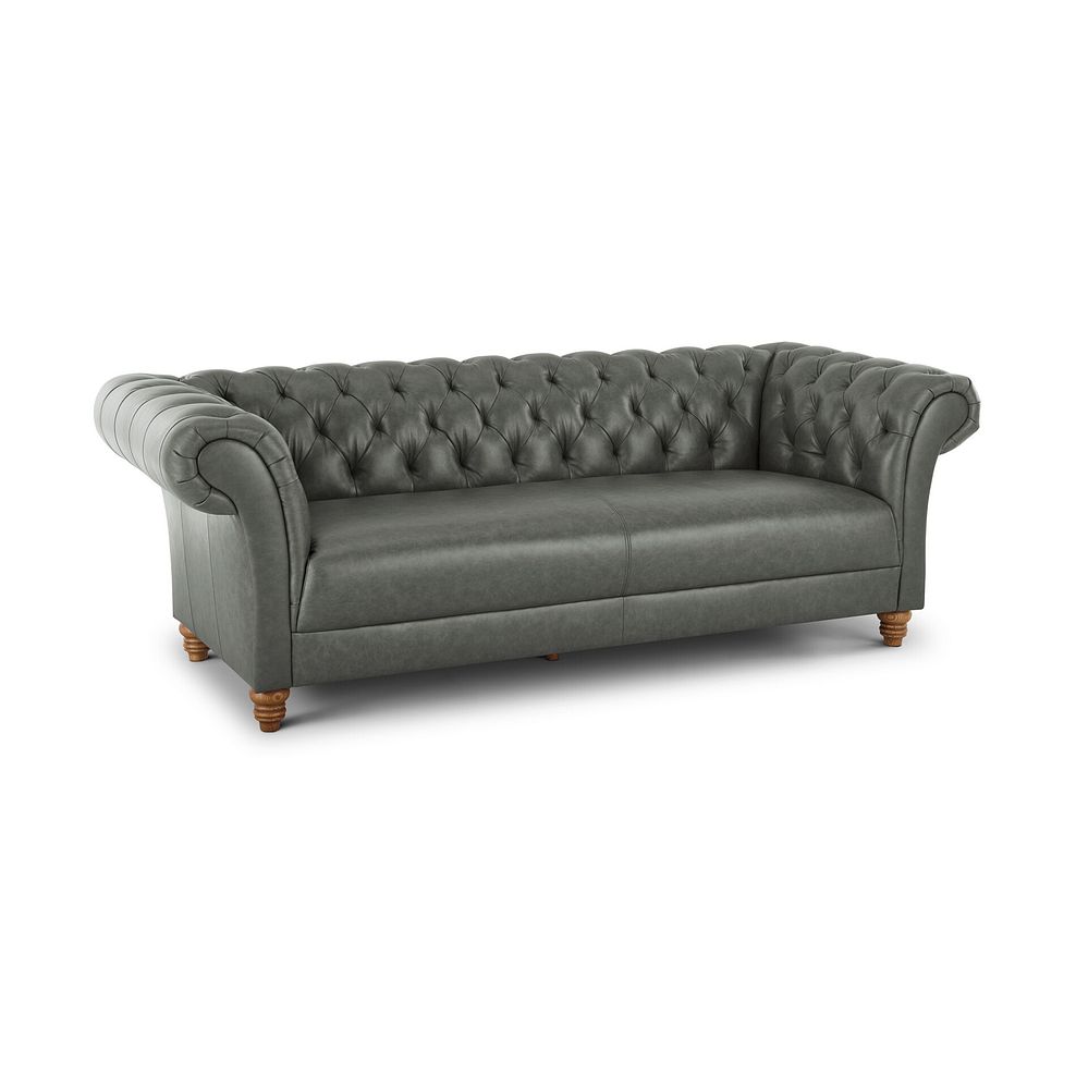 Montgomery 3 Seater Sofa in Grey Leather Thumbnail 1