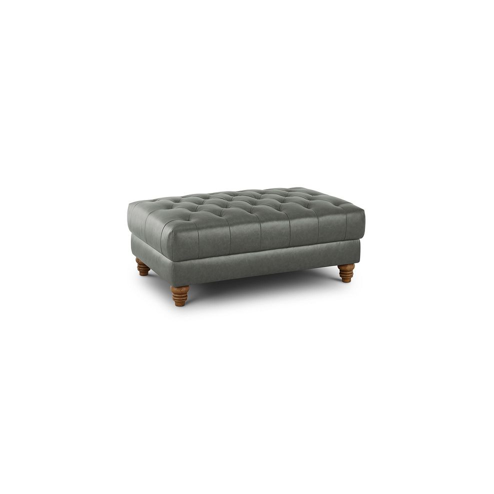 Montgomery Footstool in Grey Leather 1