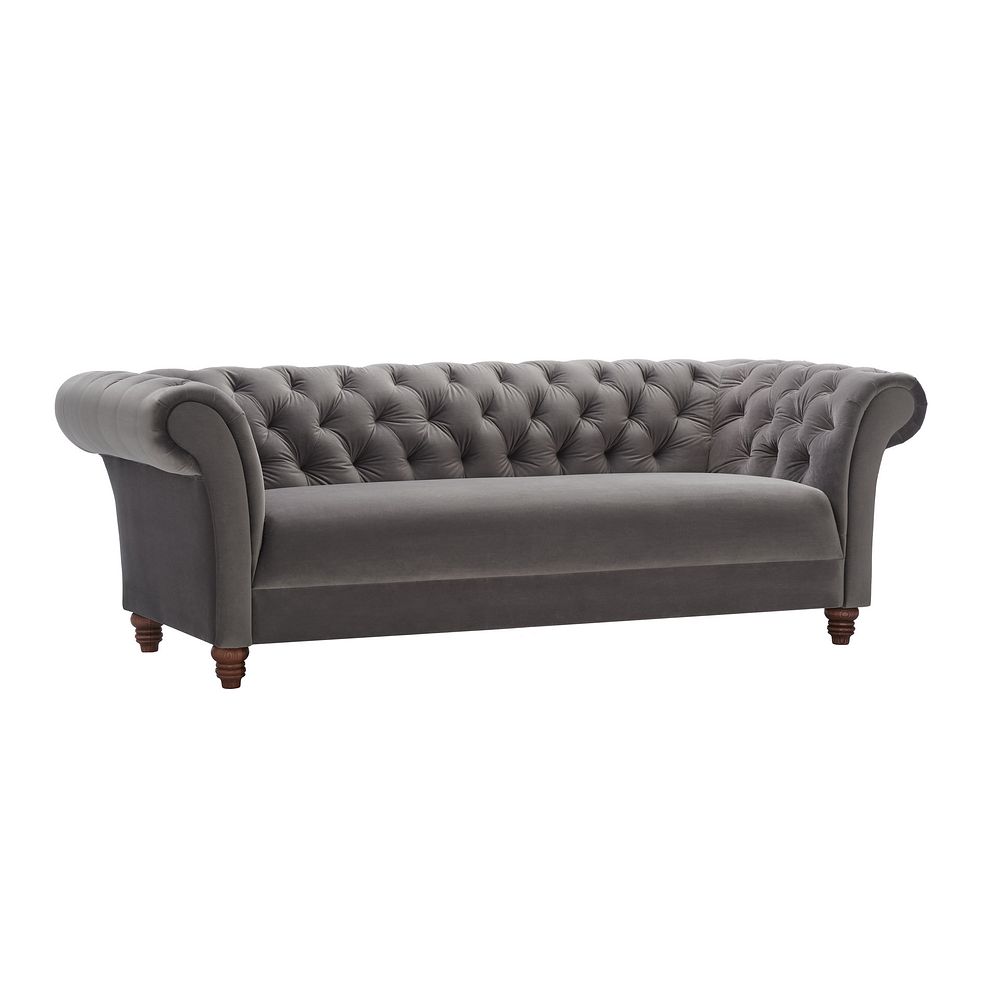 Montgomery 3 Seater Sofa in Grey Velvet