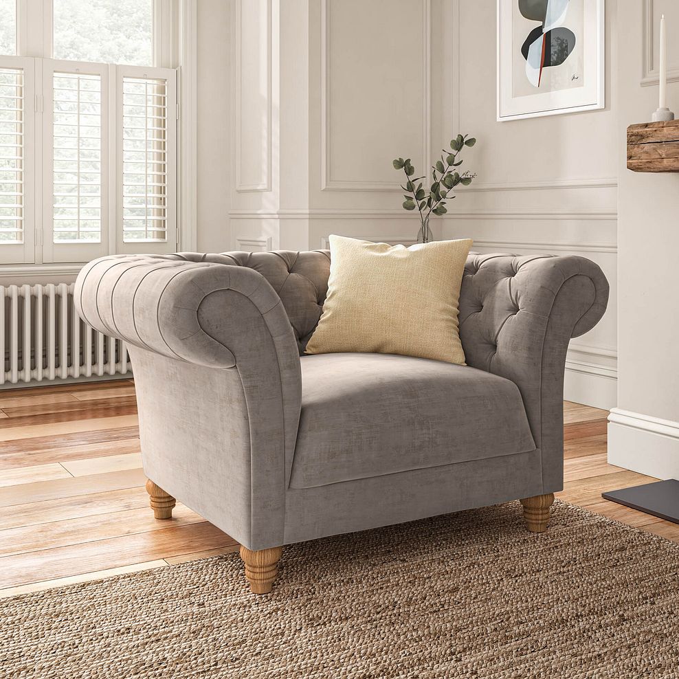 Montgomery Armchair in Mink Velvet 1