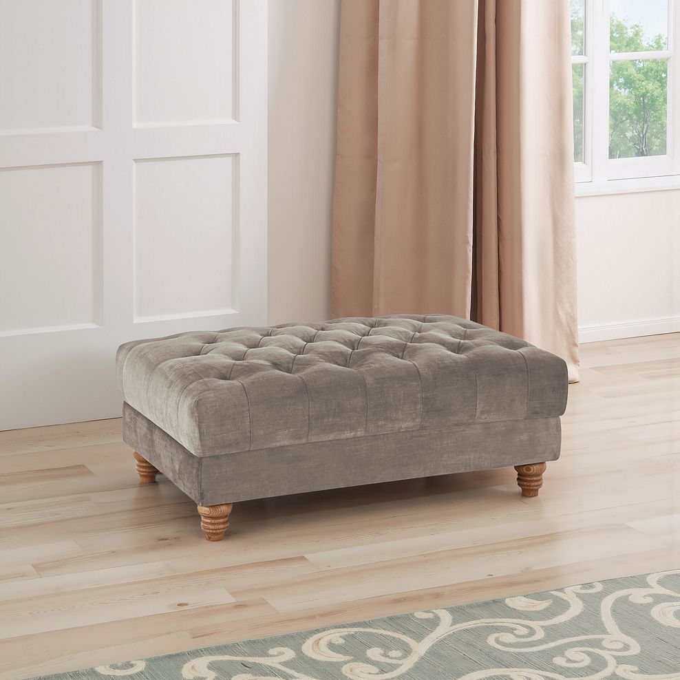 Montgomery Footstool in Mink Velvet 1