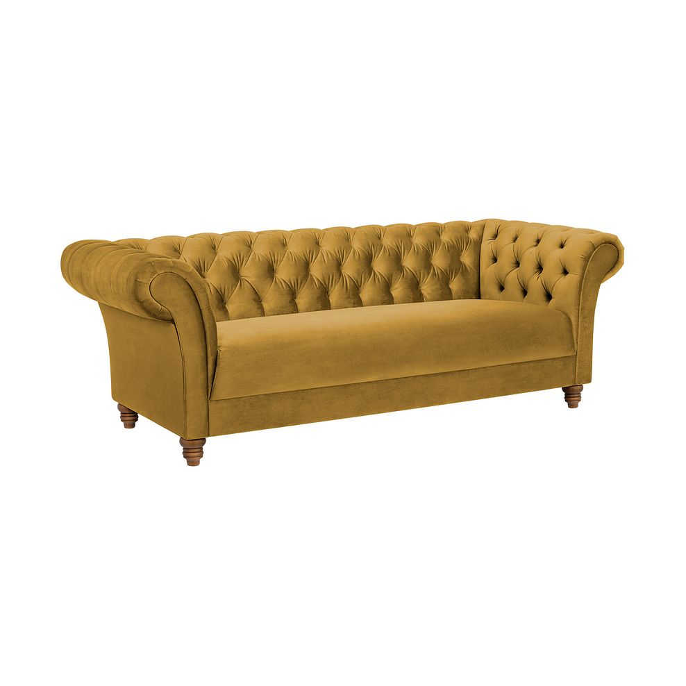 Montgomery 3 Seater Sofa in  Mustard Velvet 1